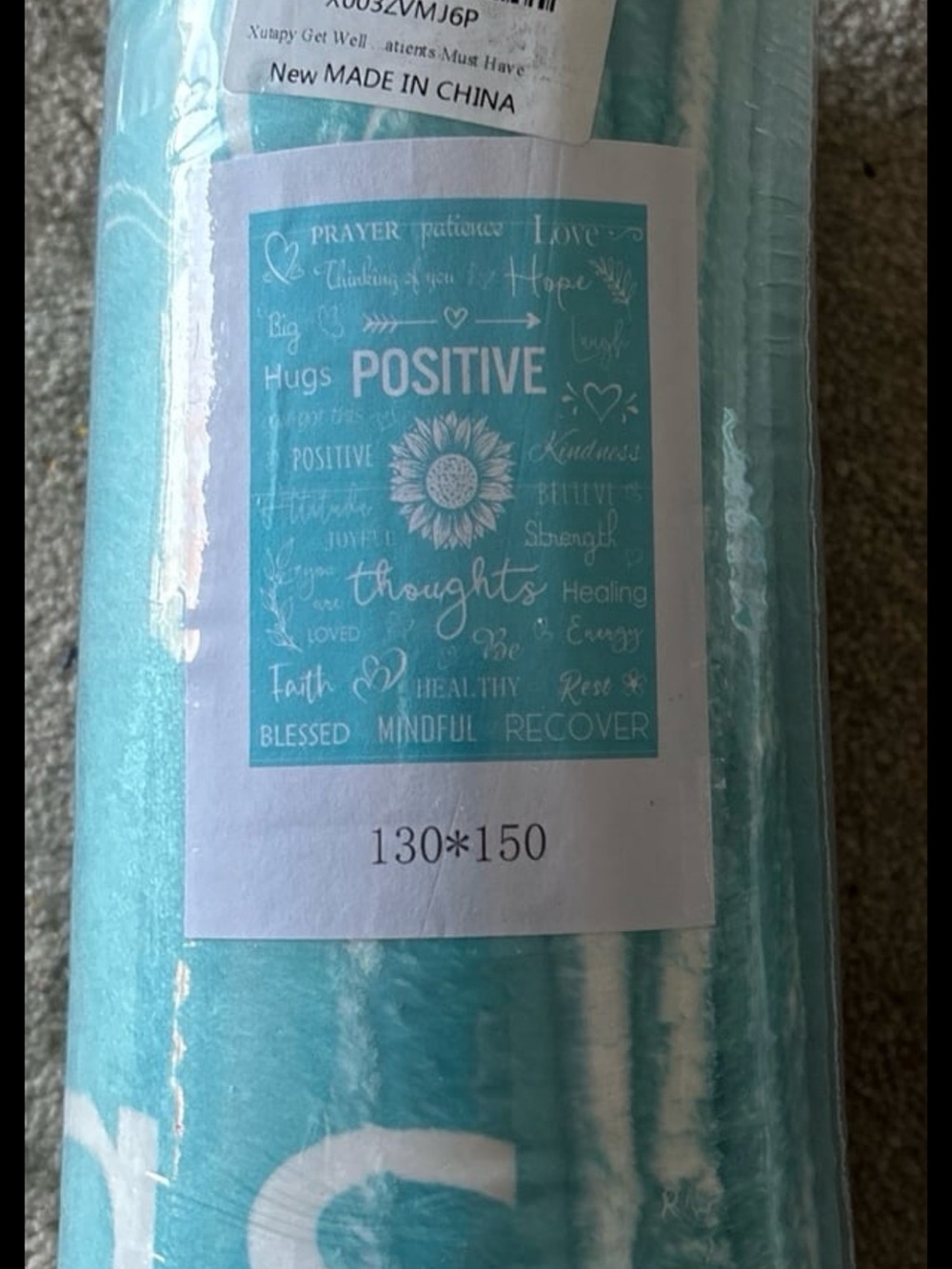 Brand new Positive thoughts Teal Throw Blanket